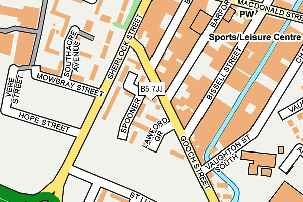 B5 7JJ map - OS OpenMap – Local (Ordnance Survey)