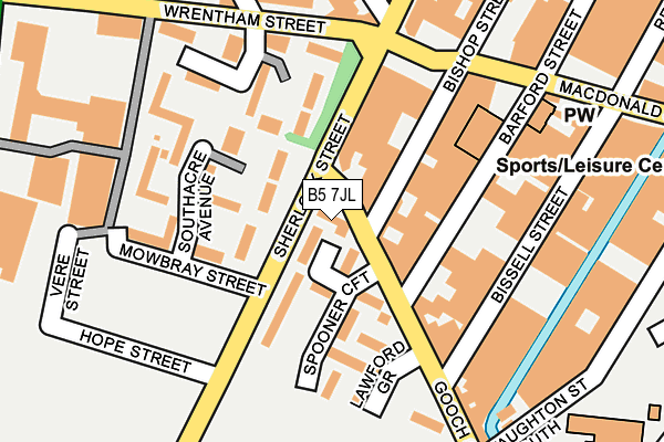 B5 7JL map - OS OpenMap – Local (Ordnance Survey)