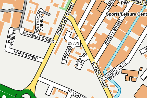 B5 7JN map - OS OpenMap – Local (Ordnance Survey)