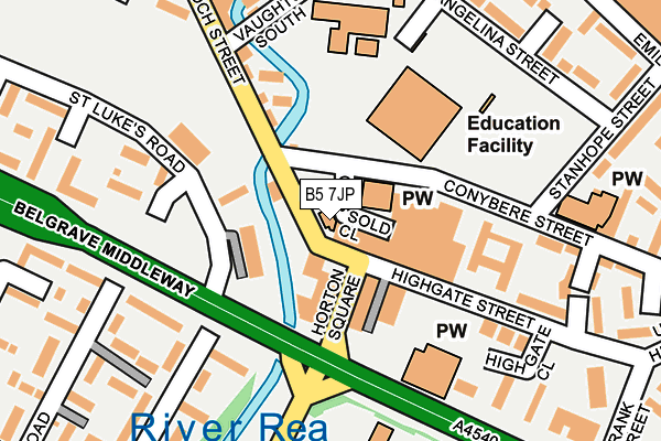 B5 7JP map - OS OpenMap – Local (Ordnance Survey)