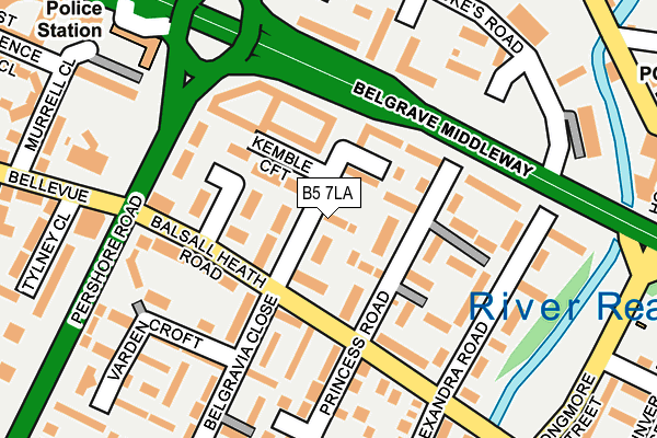 B5 7LA map - OS OpenMap – Local (Ordnance Survey)