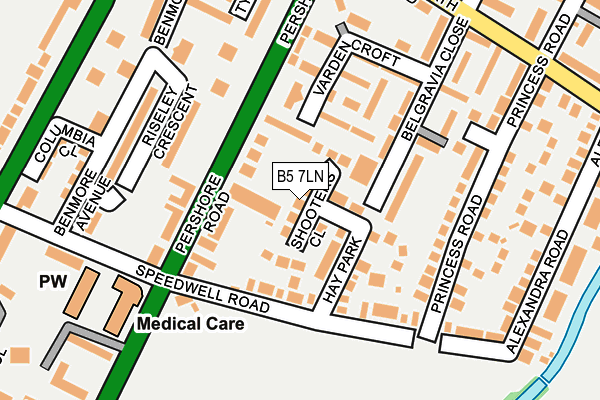 B5 7LN map - OS OpenMap – Local (Ordnance Survey)