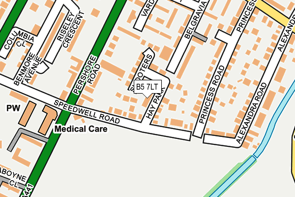 B5 7LT map - OS OpenMap – Local (Ordnance Survey)