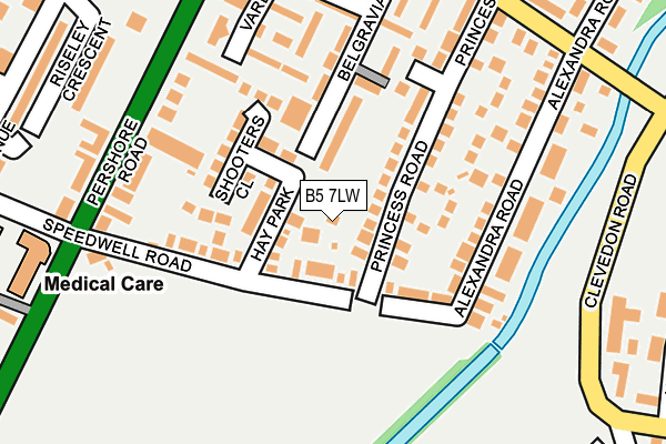B5 7LW map - OS OpenMap – Local (Ordnance Survey)