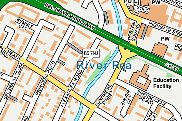 B5 7NJ map - OS OpenMap – Local (Ordnance Survey)