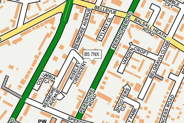 B5 7NX map - OS OpenMap – Local (Ordnance Survey)