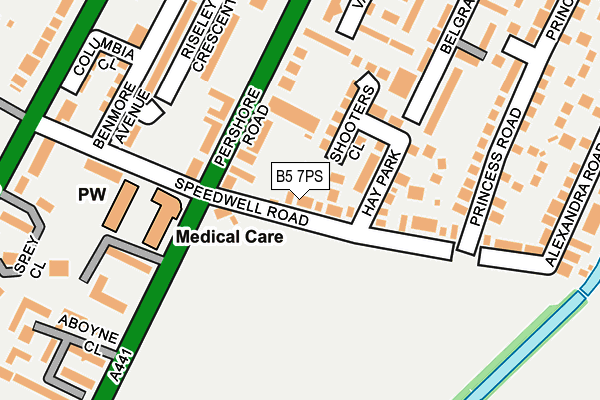 B5 7PS map - OS OpenMap – Local (Ordnance Survey)