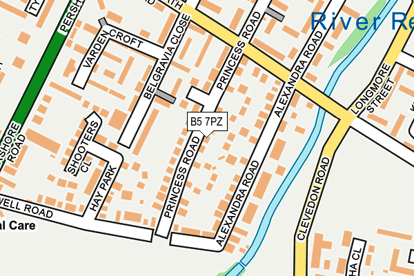 B5 7PZ map - OS OpenMap – Local (Ordnance Survey)