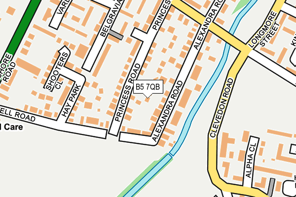 B5 7QB map - OS OpenMap – Local (Ordnance Survey)