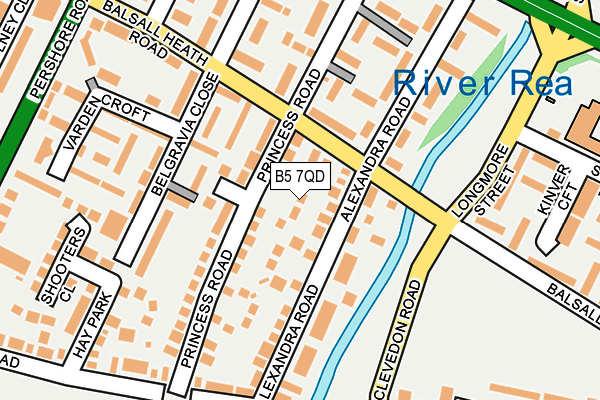 B5 7QD map - OS OpenMap – Local (Ordnance Survey)