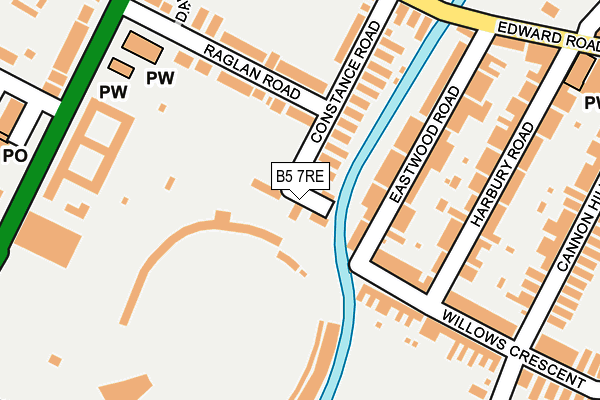 B5 7RE map - OS OpenMap – Local (Ordnance Survey)