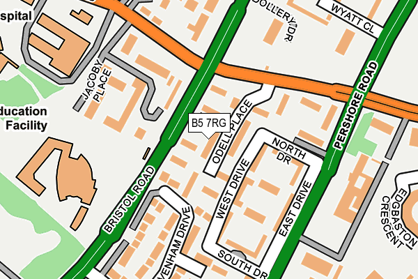 B5 7RG map - OS OpenMap – Local (Ordnance Survey)