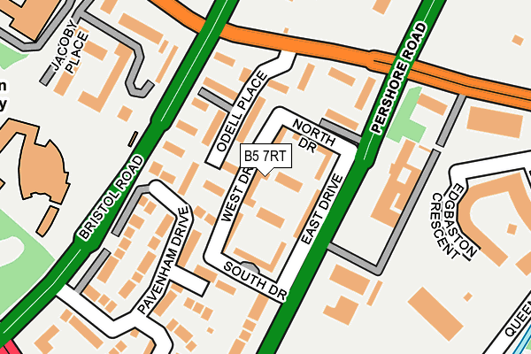 B5 7RT map - OS OpenMap – Local (Ordnance Survey)