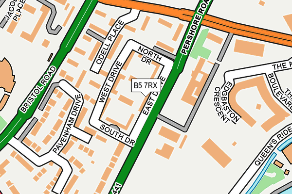 B5 7RX map - OS OpenMap – Local (Ordnance Survey)