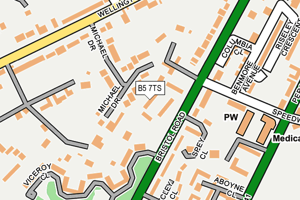 B5 7TS map - OS OpenMap – Local (Ordnance Survey)