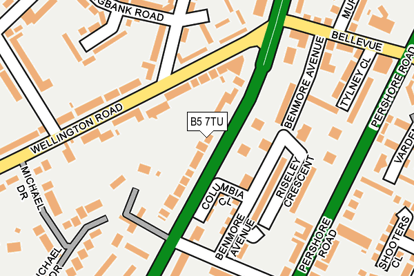 B5 7TU map - OS OpenMap – Local (Ordnance Survey)