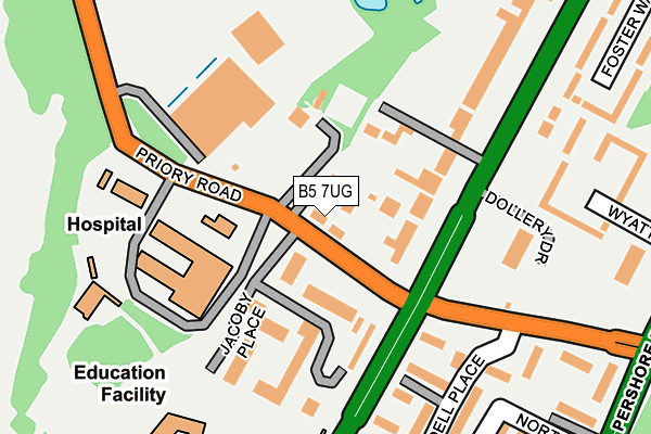 B5 7UG map - OS OpenMap – Local (Ordnance Survey)