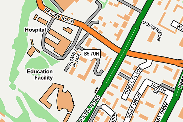 B5 7UN map - OS OpenMap – Local (Ordnance Survey)