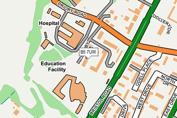 B5 7UW map - OS OpenMap – Local (Ordnance Survey)