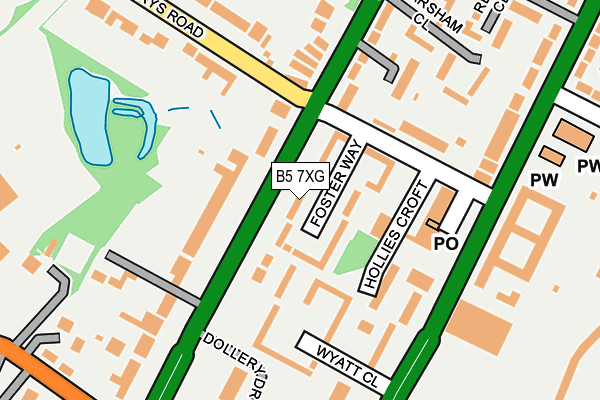 B5 7XG map - OS OpenMap – Local (Ordnance Survey)