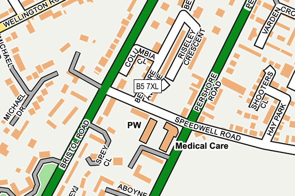 B5 7XL map - OS OpenMap – Local (Ordnance Survey)