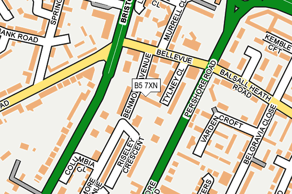 B5 7XN map - OS OpenMap – Local (Ordnance Survey)