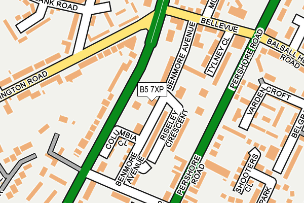 B5 7XP map - OS OpenMap – Local (Ordnance Survey)