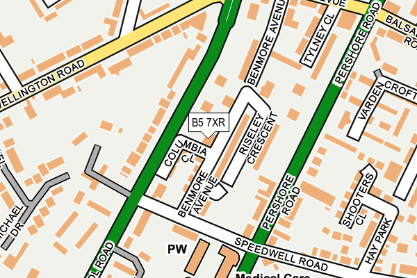 B5 7XR map - OS OpenMap – Local (Ordnance Survey)
