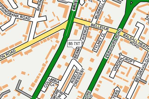 B5 7XT map - OS OpenMap – Local (Ordnance Survey)