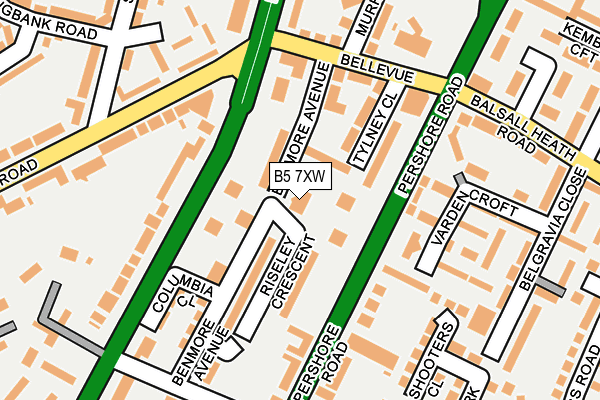 B5 7XW map - OS OpenMap – Local (Ordnance Survey)