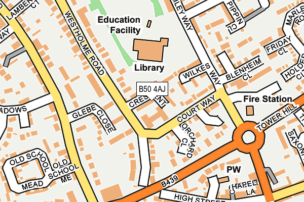 B50 4AJ map - OS OpenMap – Local (Ordnance Survey)