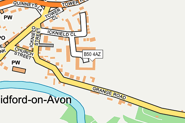 B50 4AZ map - OS OpenMap – Local (Ordnance Survey)