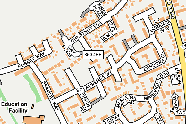 B50 4FH map - OS OpenMap – Local (Ordnance Survey)