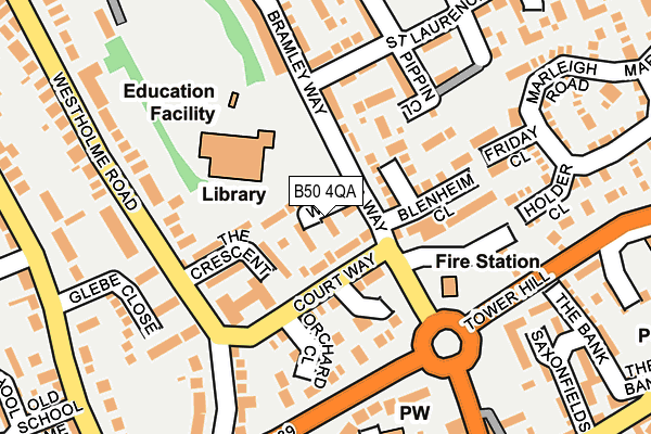 B50 4QA map - OS OpenMap – Local (Ordnance Survey)