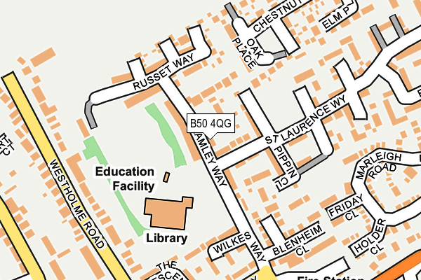 B50 4QG map - OS OpenMap – Local (Ordnance Survey)
