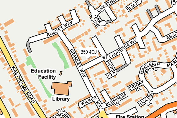 B50 4QJ map - OS OpenMap – Local (Ordnance Survey)