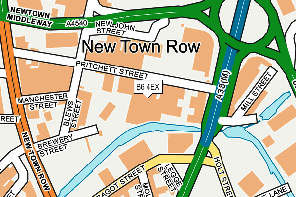 B6 4EX map - OS OpenMap – Local (Ordnance Survey)