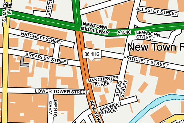 B6 4HG map - OS OpenMap – Local (Ordnance Survey)