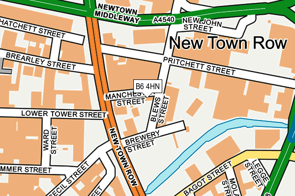 B6 4HN map - OS OpenMap – Local (Ordnance Survey)