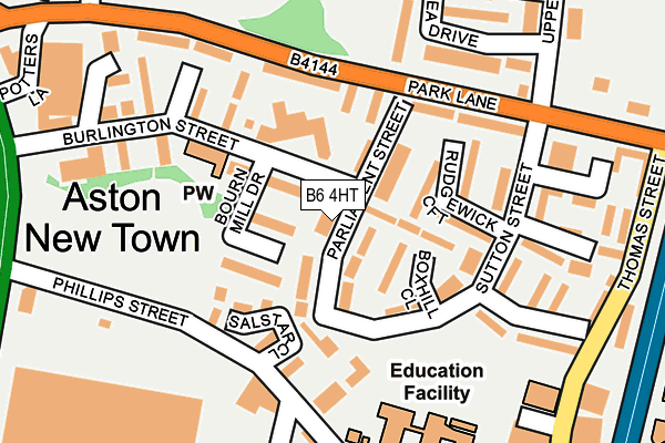 B6 4HT map - OS OpenMap – Local (Ordnance Survey)