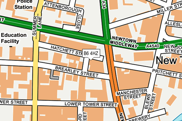 B6 4HZ map - OS OpenMap – Local (Ordnance Survey)