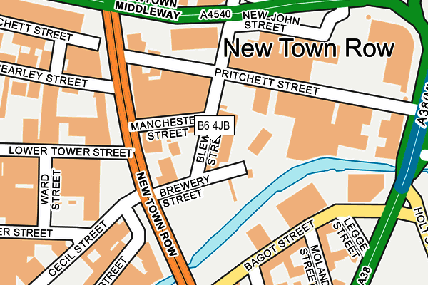 B6 4JB map - OS OpenMap – Local (Ordnance Survey)