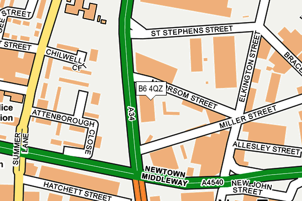 B6 4QZ map - OS OpenMap – Local (Ordnance Survey)