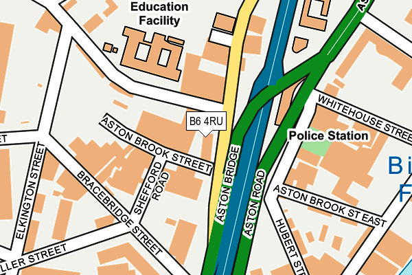 B6 4RU map - OS OpenMap – Local (Ordnance Survey)