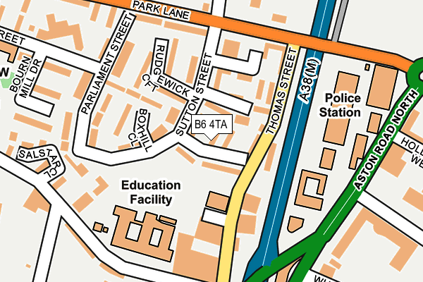 B6 4TA map - OS OpenMap – Local (Ordnance Survey)