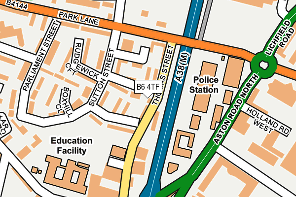 B6 4TF map - OS OpenMap – Local (Ordnance Survey)