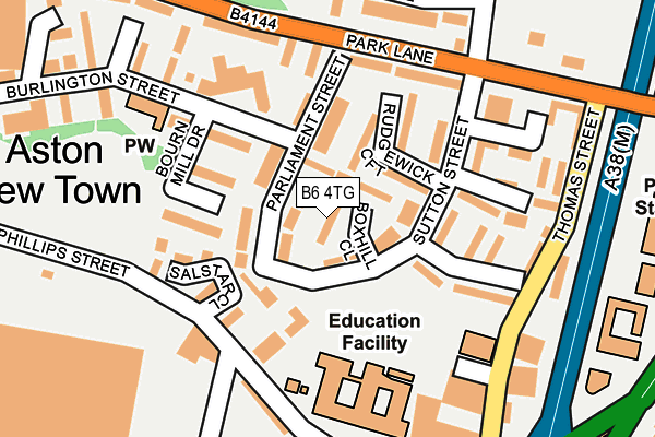 B6 4TG map - OS OpenMap – Local (Ordnance Survey)