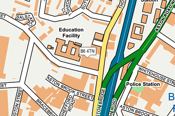B6 4TN map - OS OpenMap – Local (Ordnance Survey)