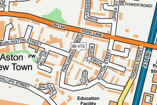 B6 4TS map - OS OpenMap – Local (Ordnance Survey)