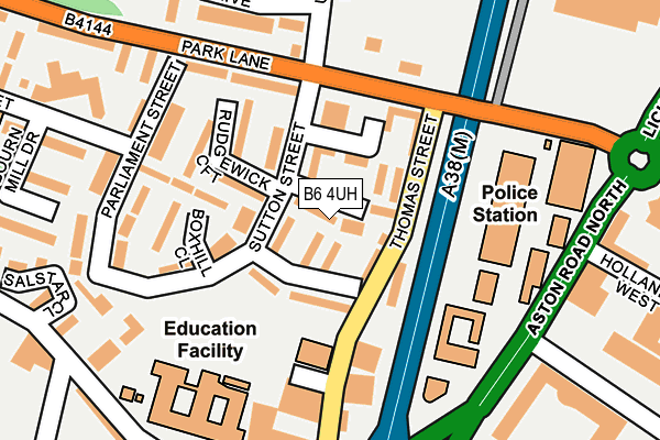 B6 4UH map - OS OpenMap – Local (Ordnance Survey)